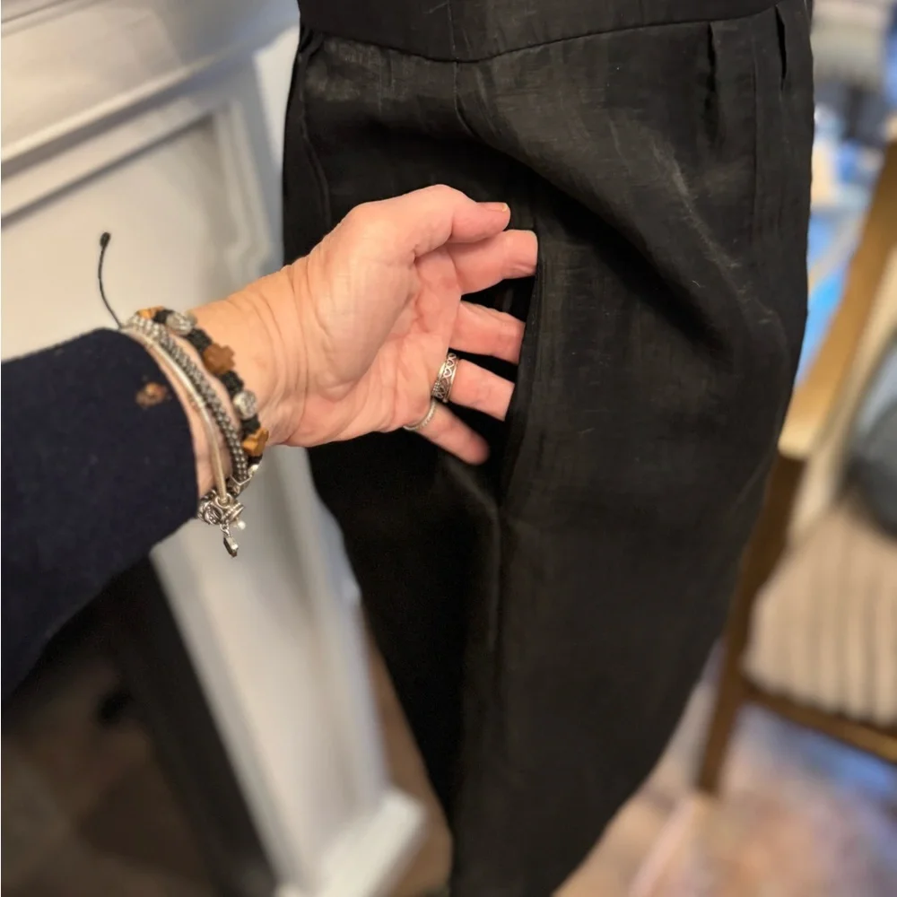 🖤 BANANA REPUBLIC WOMEN’S BLACK CRINKLE CLASSIC DRESS! - Picture 8 of 14